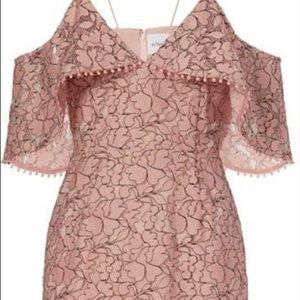 NICHOLAS light pink basque lace dress